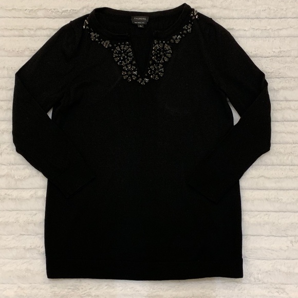 Talbots Merino Wool Jeweled‎ Neck Sweater - Picture 5 of 7